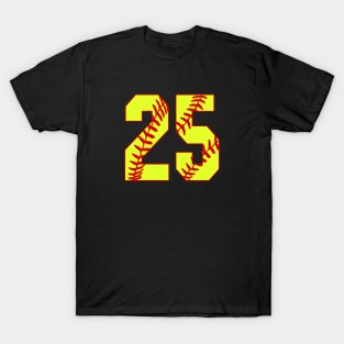 Fastpitch Softball Number 25 #25 Softball Shirt Jersey Uniform Favorite Player Biggest Fan T-Shirt